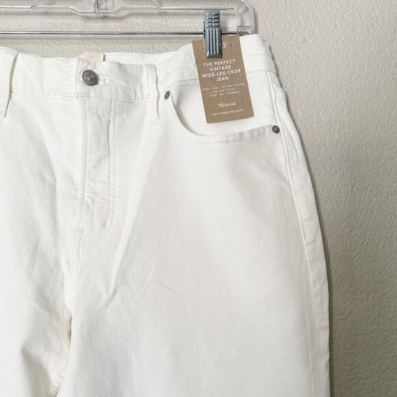 Madewell The Petite Perfect Vintage Wide-Leg Crop Jean White‎ Size 32P - Picture 3 of 7